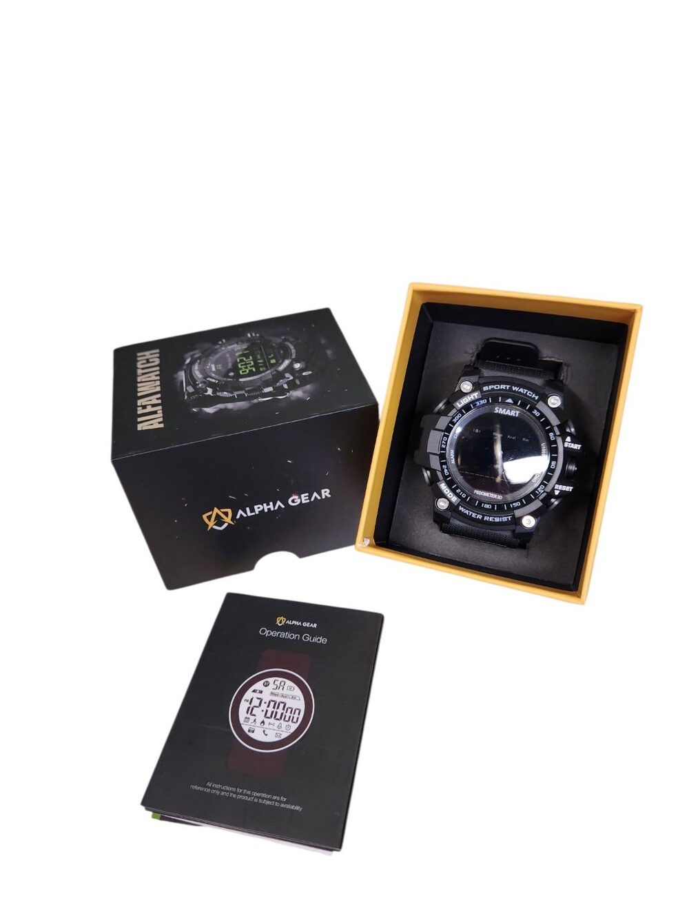 Alpha Gear Alfa Watch Men's Sports Tactical Military Waterproof Black Digital